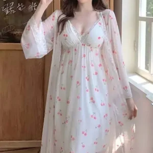 white lingerie with robe