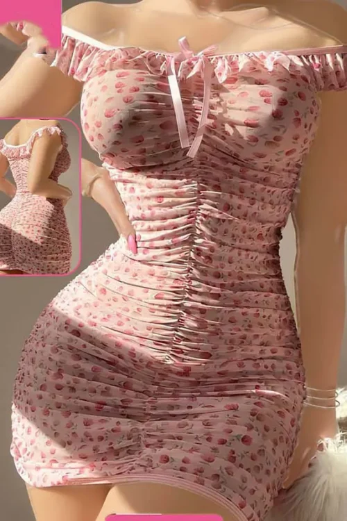 pink floral lingerie