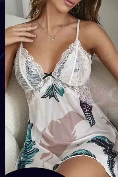 white floral lingerie