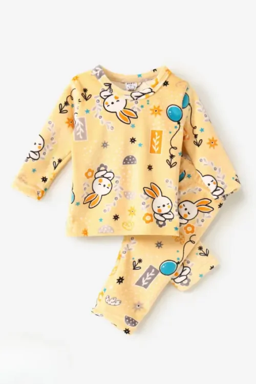 Kids Bunny Print Long Sleeve Pajama Set