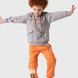 Kids Space-Themed Hoodie and Pants Set