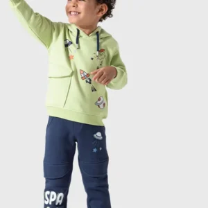 Kids Space-Themed Hoodie and Pants Set