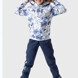 Floral Hoodie with Navy Pants