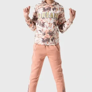 Floral Hoodie with Navy Pants