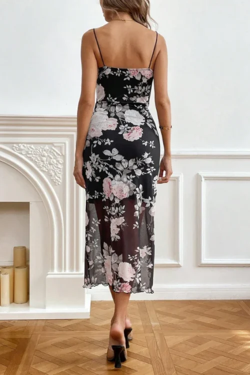 Floral Spaghetti Strap Sleeveless Dress - Image 10