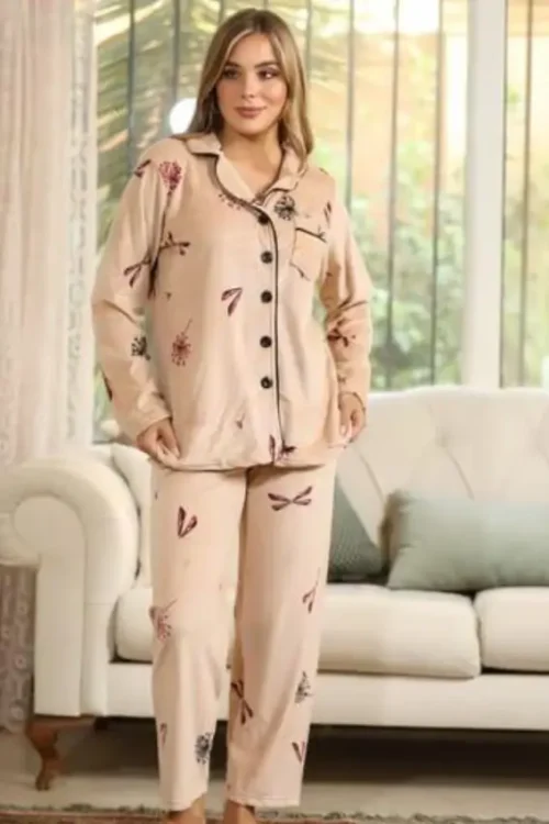 Floral Pattern Long Sleeve Pajama Set