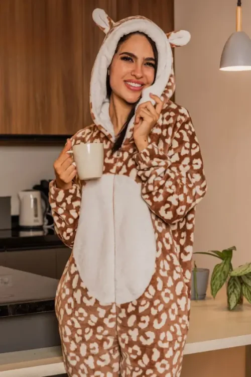 Cozy Animal Print Onesie Pajamas - Image 2