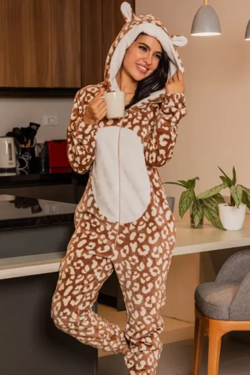 Cozy Animal Print Onesie Pajamas - Image 3