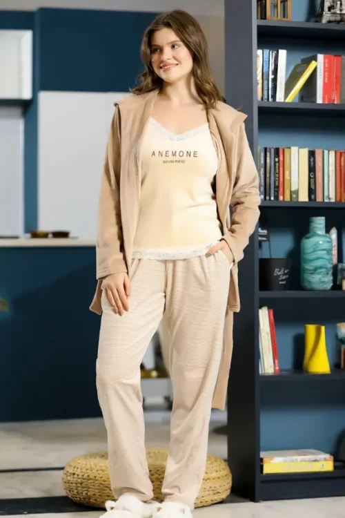 Cozy Beige Loungewear Set for Women