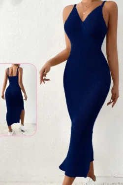 Sleeveless Ribbed Knit Maxi Dress