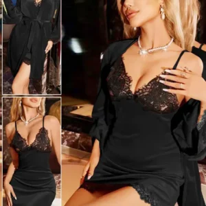 Elegant Lace Trim Nightwear Set