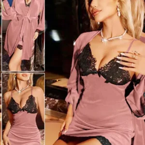 Elegant Lace Trim Nightwear Set