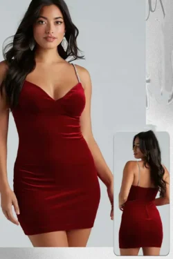 Elegant Velvet Sleeveless Mini Dress