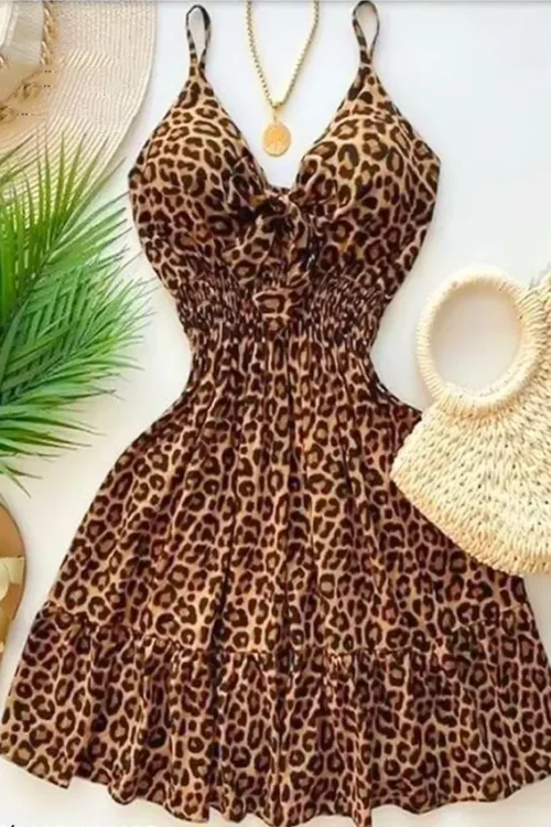 Leopard Print Sleeveless Dress