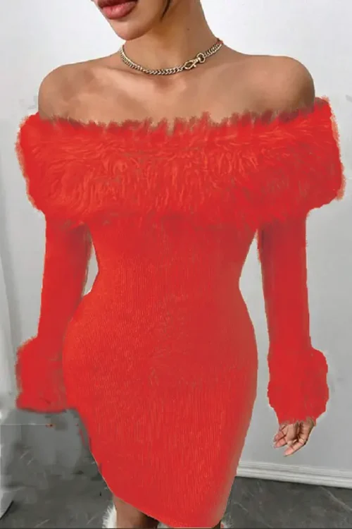 Chic Off-Shoulder Long Sleeve Dress