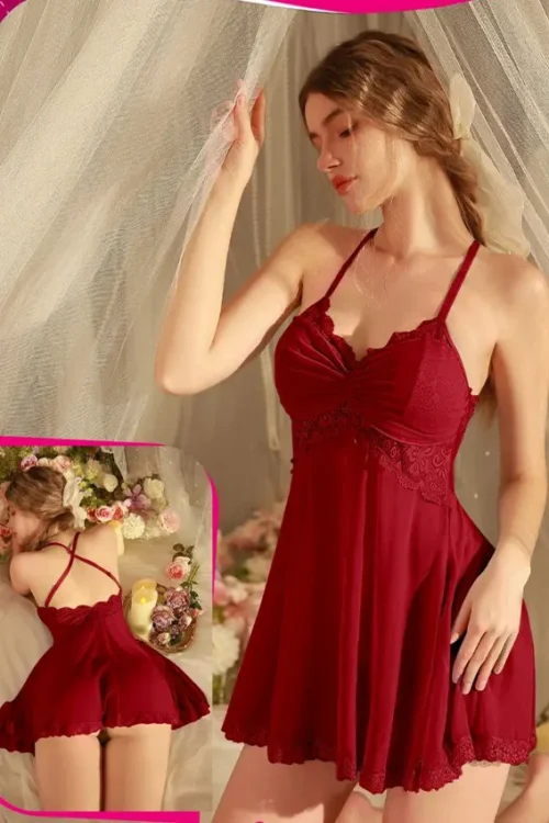 Elegant Lace Strappy Nightgown