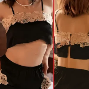 Lace Trim Sleeveless Shorts Set