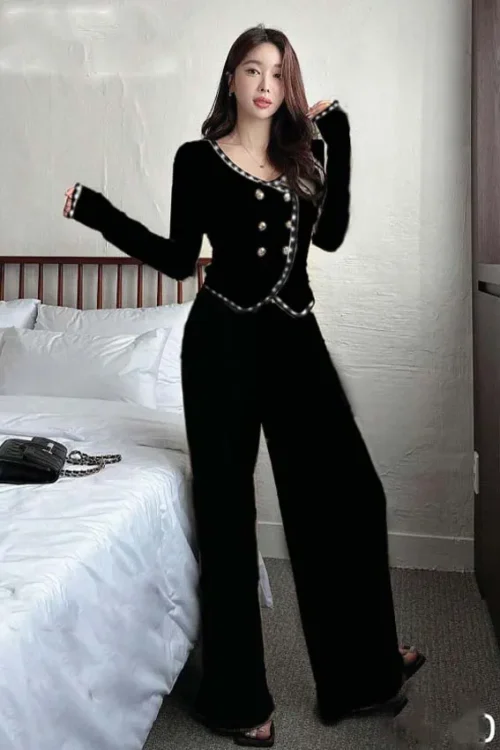 Elegant Long Sleeve Pants Set - Image 3