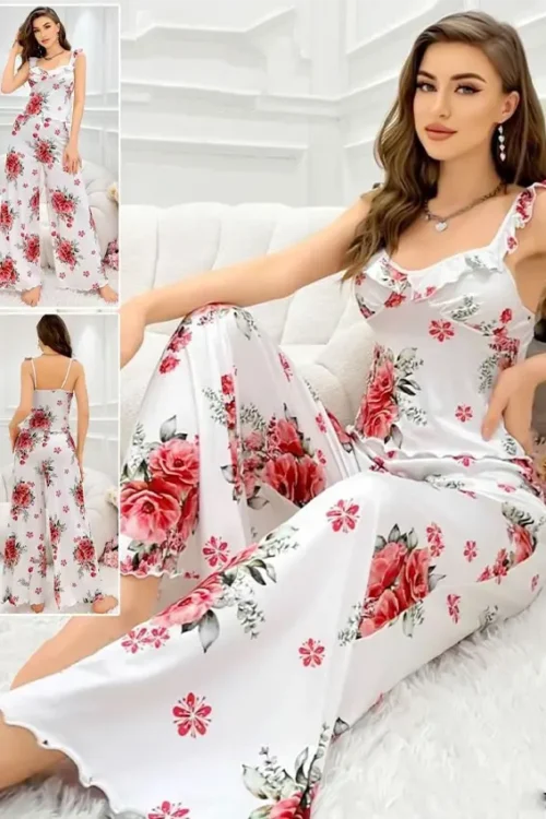 Floral Sleeveless Wide-Leg Jumpsuit