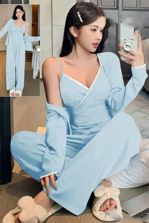 Cozy Blue Long Sleeve Pajama Set