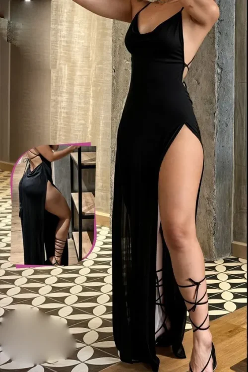Stylish Sleeveless High-Slit Dress