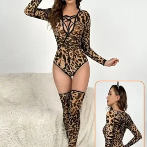 Wild Leopard Long Sleeve Bodysuit