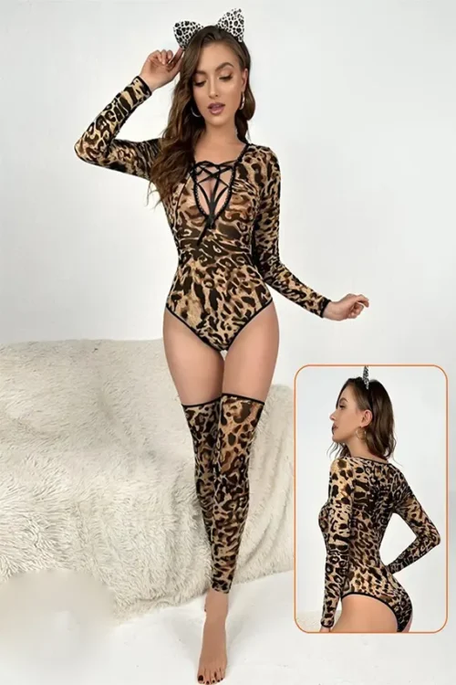 Wild Leopard Long Sleeve Bodysuit