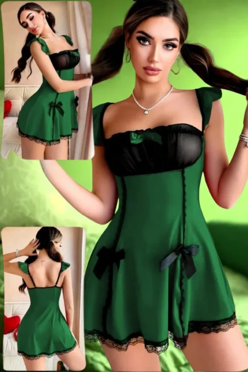 Blue Ruffled Sleeve Dress - Image 7