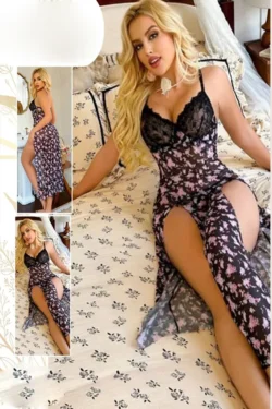 Floral Lace Sleeveless Slip Dress