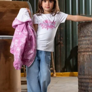 Stylish Pink Pattern Kids Jacket