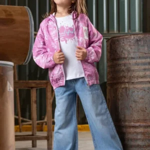 Stylish Pink Pattern Kids Jacket
