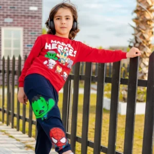 Kids' Marvel Print Long Sleeve Set