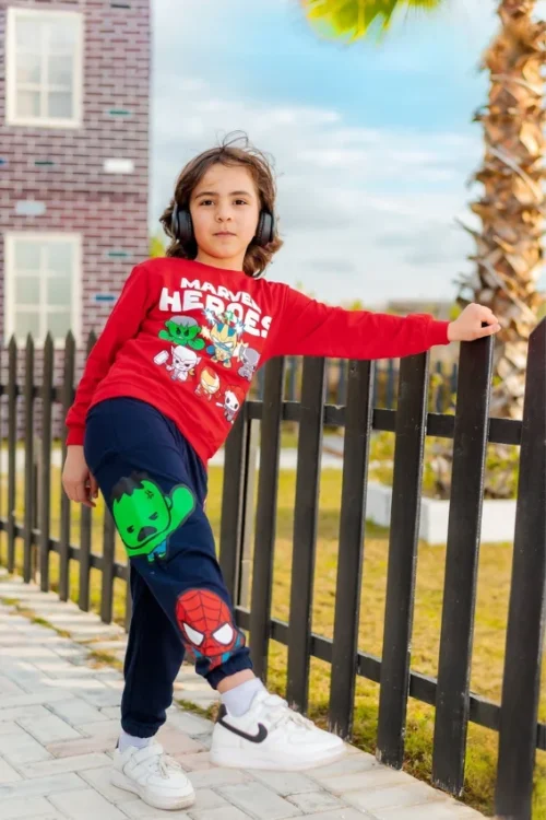 Kids' Marvel Print Long Sleeve Set - Image 2