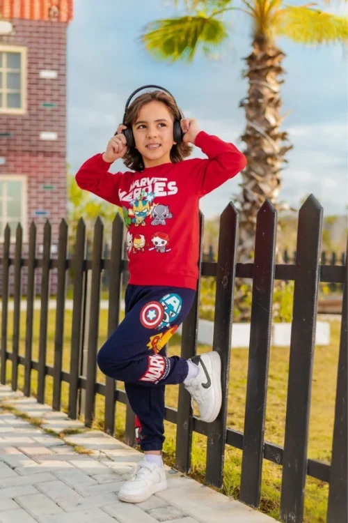 Kids' Marvel Print Long Sleeve Set