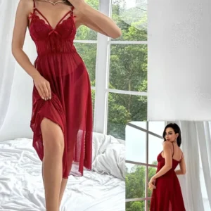 Elegant Lace Spaghetti Strap Nightgown