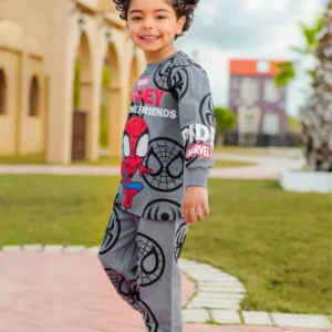 Kids' Spider Print Long-Sleeve Set