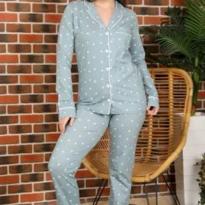 Heart Pattern Long Sleeve Pajama Set