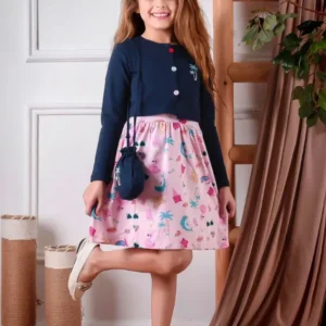 Charming Long Sleeve Patterned Dress