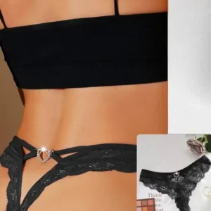 Elegant Black Lace Lingerie Thong