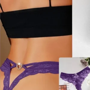 Elegant Black Lace Lingerie Thong