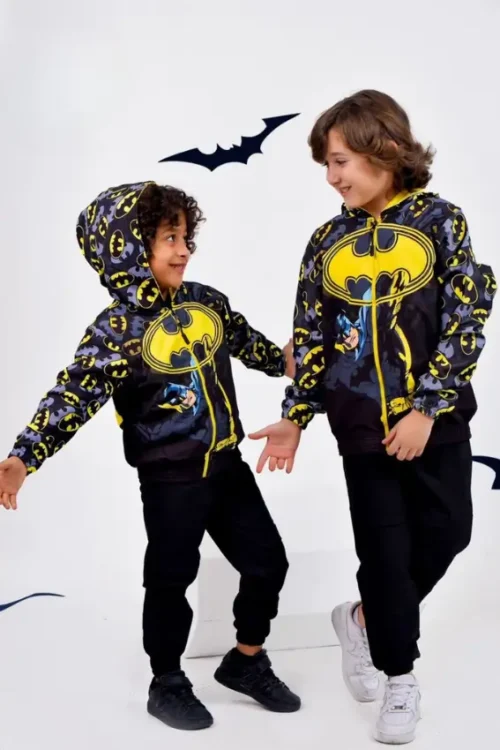 Kids' Batman Pattern Hooded Jacket - Image 2