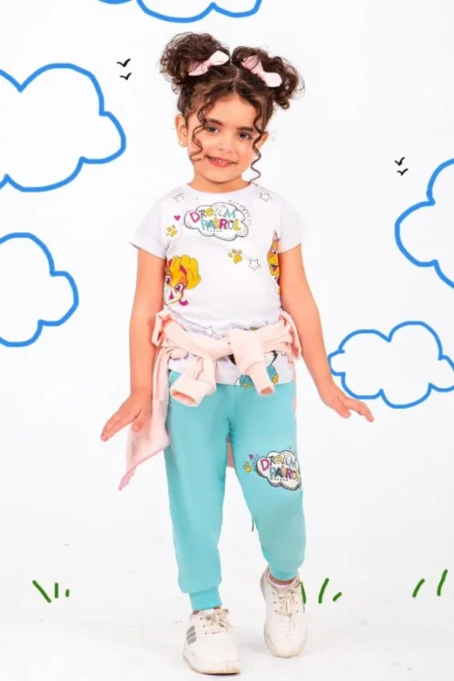 Charming Cartoon Print Kids Tracksuit - Image 2