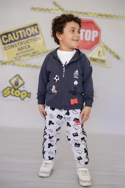 Playful Patterned Jacket and Pants Set