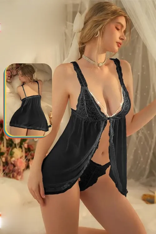 Elegant Lace Sleeveless Nightwear Set