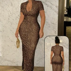 Chic Leopard Print Maxi Dress