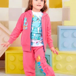 Cute Dinosaur Print Sweatshirt Set