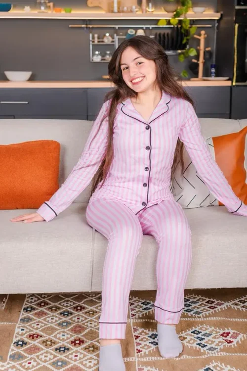 Striped Long Sleeve Pajama Set