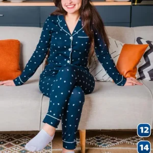 Cozy Heart Print Pajama Set