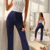 Floral Pattern Sleeveless Camisole & Pants