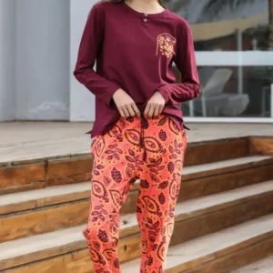 Vibrant Floral Full Sleeve Pajama Set